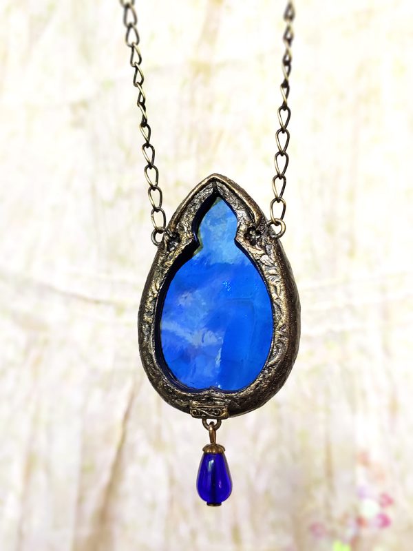 Arch of Una ~ Cobalt Stained Glass Gothic Arch Amulet Fashion