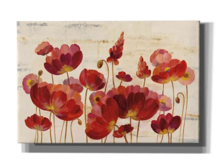 Red Flowers on Marble  by Silvia Vassileva, Canvas Wall Art Online Sale