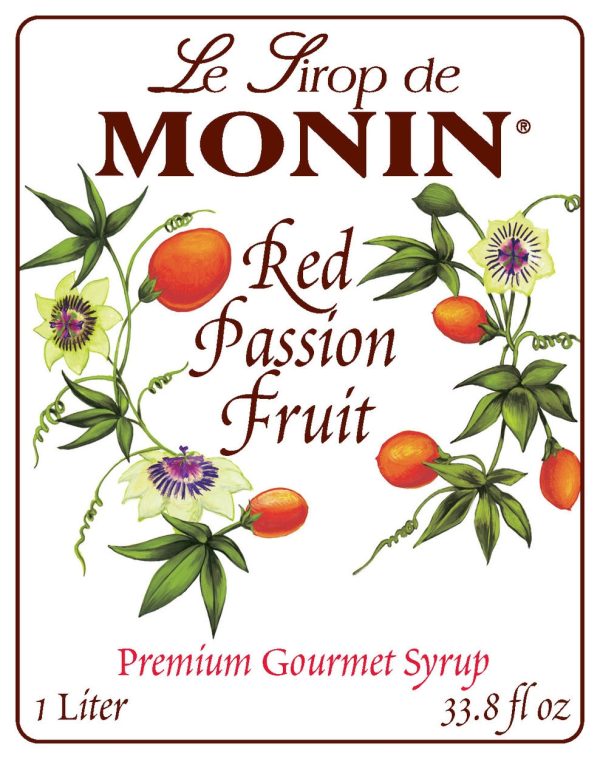 Red Passion Fruit - Monin - Premium Syrups and Flavourings - 4 x 1 L per case Fashion