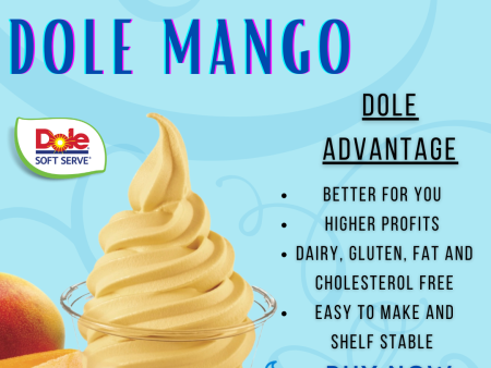 Dole Mango Soft Serve Mix - 4.4 Lbs. Bag - Case (4 X 4.4lb Bags) Supply