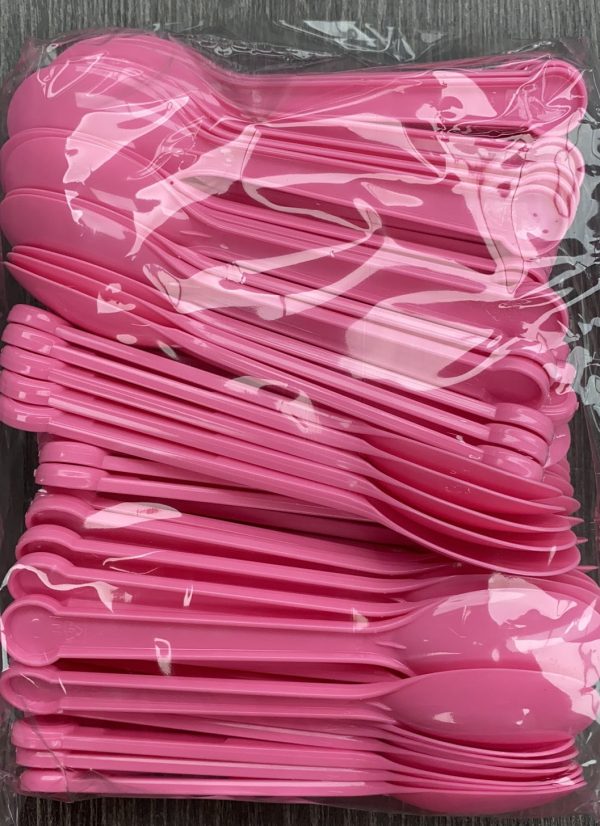 PS Spoon (Pink) 100pc x 20pkt (2000 Spoons) per Case - Item #99-9378 Sale