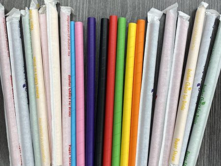 Paper Bubble Tea Boba Straws, Individually Wrapped - 1800 per case - Bio-degradable - Eco Friendly - Assorted Colors Online now