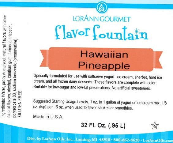 Hawaiian Pineapple Flavor - 4 oz. - 32 oz. - Ice Cream and Beverage Flavors - LorAnn Oils - Canadian Distribution Hot on Sale