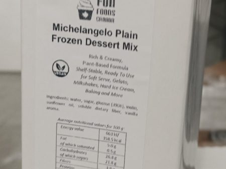 Michelangelo Plain Frozen Dessert Mix | Liquid Shelf Stable | Plant Based | Vegan | Multi-Use | Masterpiece Foods | Made In Italy Cheap