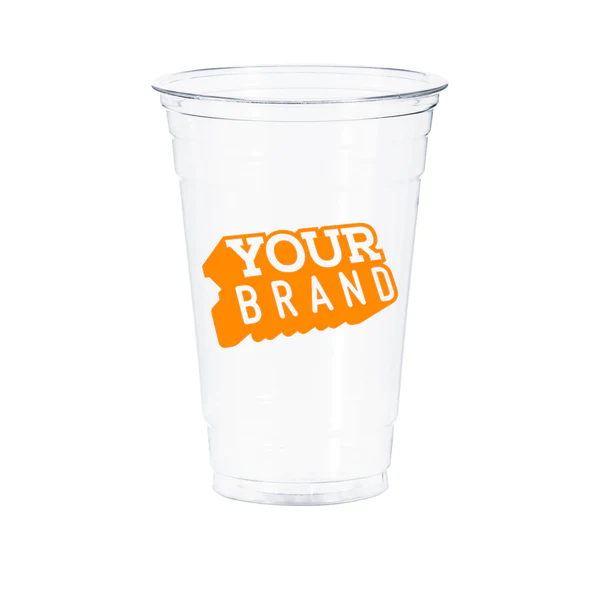 20 oz Custom Printed PET Cold Cups - 1,000 cs - 20 Cases Minimum Supply