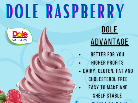 Dole Raspberry Soft Serve Mix - 4.4 Lbs. Bag - Case (4 X 4.4lb Bags) Online Sale