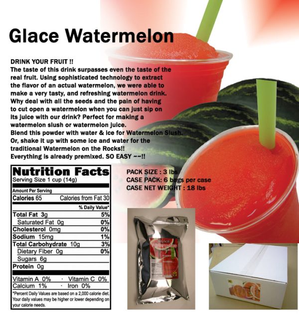 Watermelon 4 in 1 Mix for Bubble Tea, Smoothies, Lattes and Frappes, 3 lbs. Bag (Case 6 x 3 lbs. Bags) - Made in the USA Hot on Sale