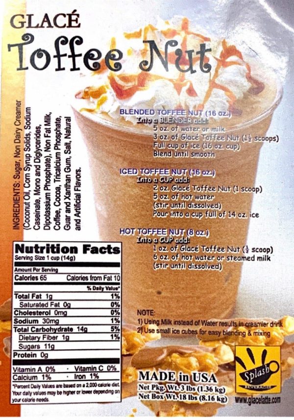 Toffee Nut Caramel (English Toffee aka Caramel) 4 in 1 Bubble Tea   Latte and Frappe Mix Supply