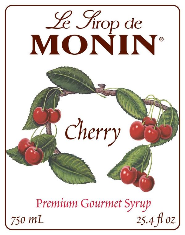 Cherry - Monin - Premium Syrups and Flavourings - 4 x 1 L per case For Sale