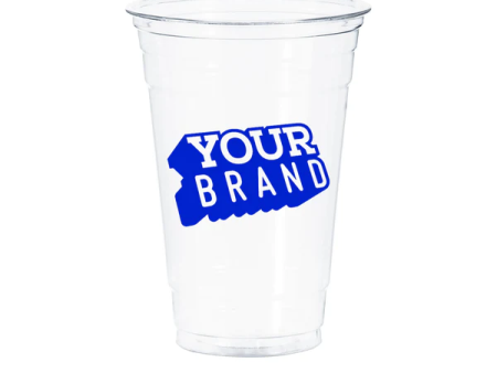 24 oz Custom Printed PET Cold Cups - 600 cs - 20 Cases Minimum Cheap