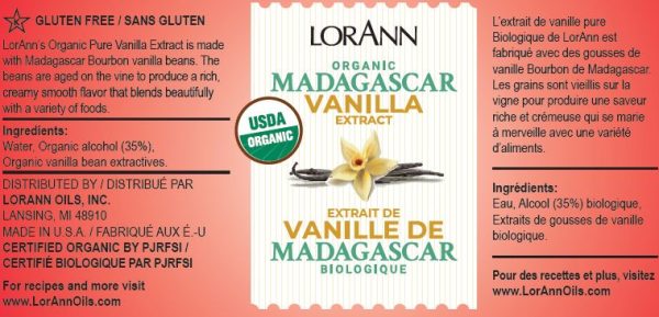 Organic Madagascar Vanilla Extract - 4 oz. - 16 oz. - 1 Gallon - 5 Gallons Online Hot Sale