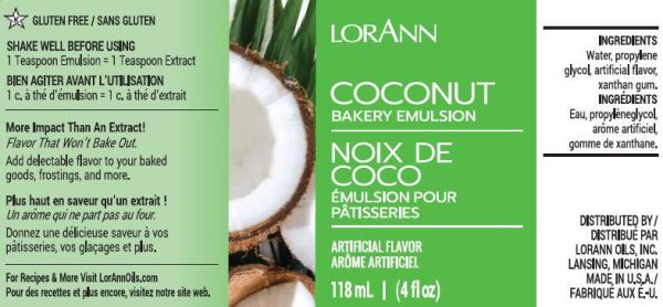 Coconut Bakery Emulsion - 4 oz. - 16 oz. - 1 Gallon - 5 Gallons - Bakery Emulsions Canada Online