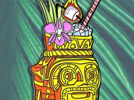 Flaming Tiki Drink Pin For Discount