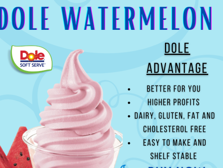 Dole Watermelon Soft Serve Mix - 4.4 Lbs. Bag - Case (4 X 4.4lb Bags) Fashion