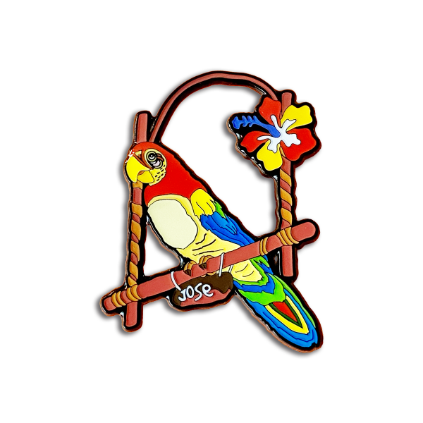 Tiki Parrot Pin Fashion