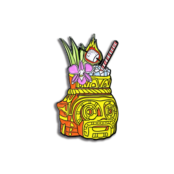 Flaming Tiki Drink Pin For Discount