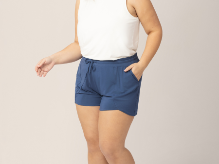 Bamboo Maternity & Postpartum Lounge Short | Slate Blue Sale