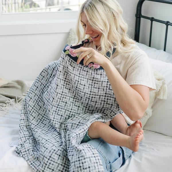 Zip & Switch Nursing Cover - Rose & Gingham Online now