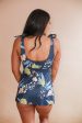 FINAL SALE  - Tankini Tie Shoulder Breastfeeding Swimsuit Top - Teal Floral Hot on Sale