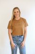 Cropped Embroidered Nursing Friendly Tee Online Hot Sale