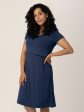 Eleanora Bamboo Maternity & Nursing Dress | Navy Heather Supply