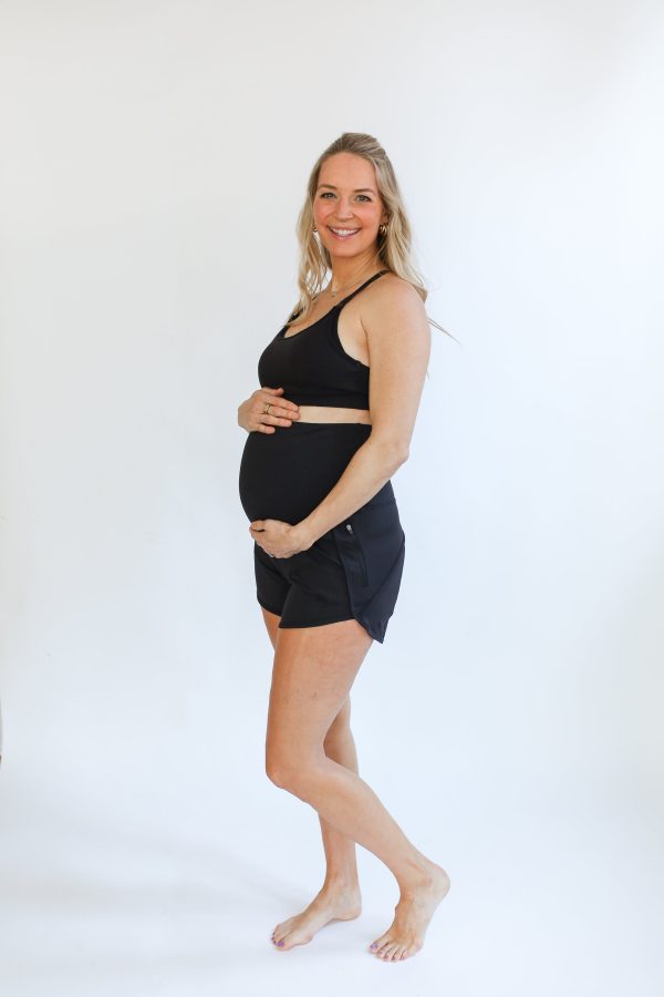 Maternity Athletic Shorts - Black For Sale