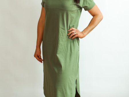 Invisible Zipper Midi Breastfeeding T-Shirt Dress Online Sale