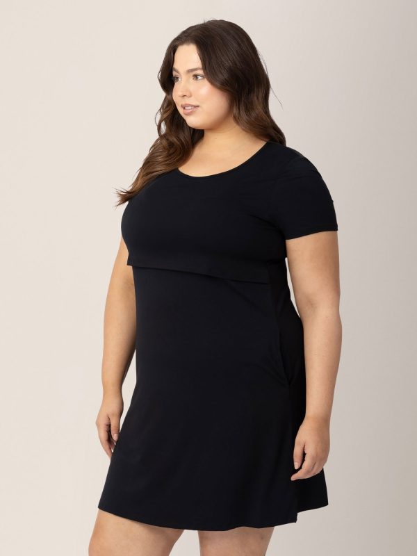 Eleanora Bamboo Maternity & Nursing Dress | Black Online Hot Sale