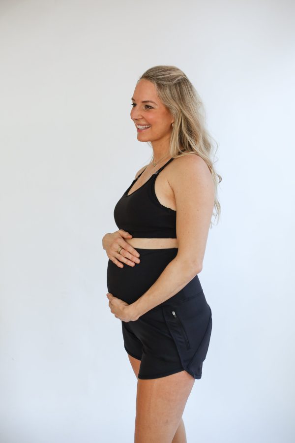 Maternity Athletic Shorts - Black For Sale