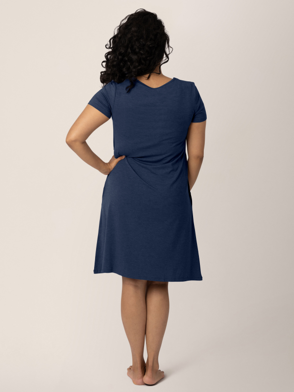 Eleanora Bamboo Maternity & Nursing Dress | Navy Heather Supply