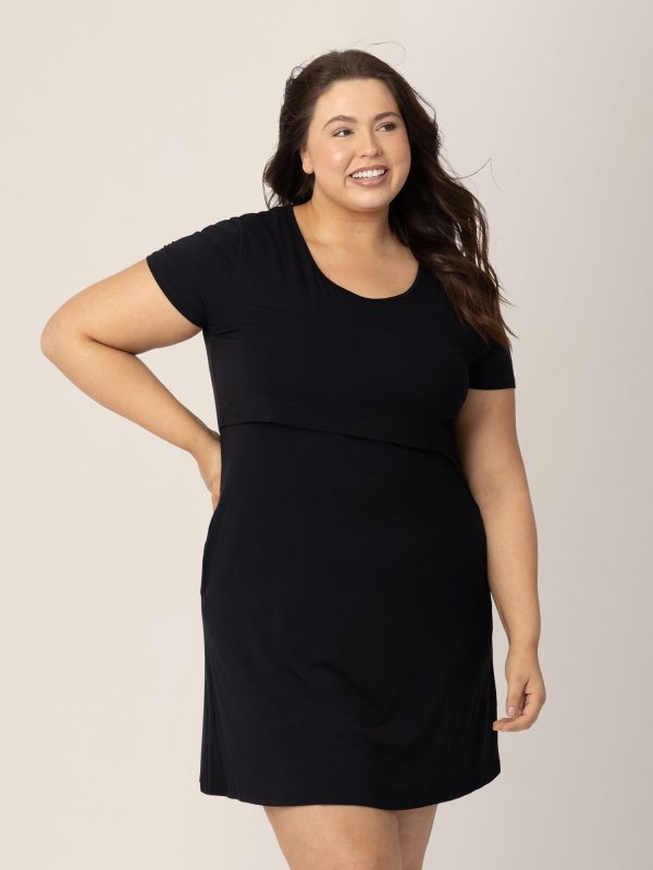 Eleanora Bamboo Maternity & Nursing Dress | Black Online Hot Sale