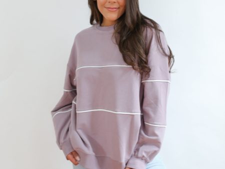 Relaxed Fit Invisible Zipper Breastfeeding Sweatshirt with Piping Sale