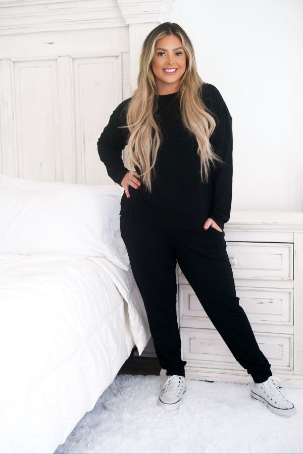 BLACK TERRY DREAM WOMEN S JOGGERS Online Sale