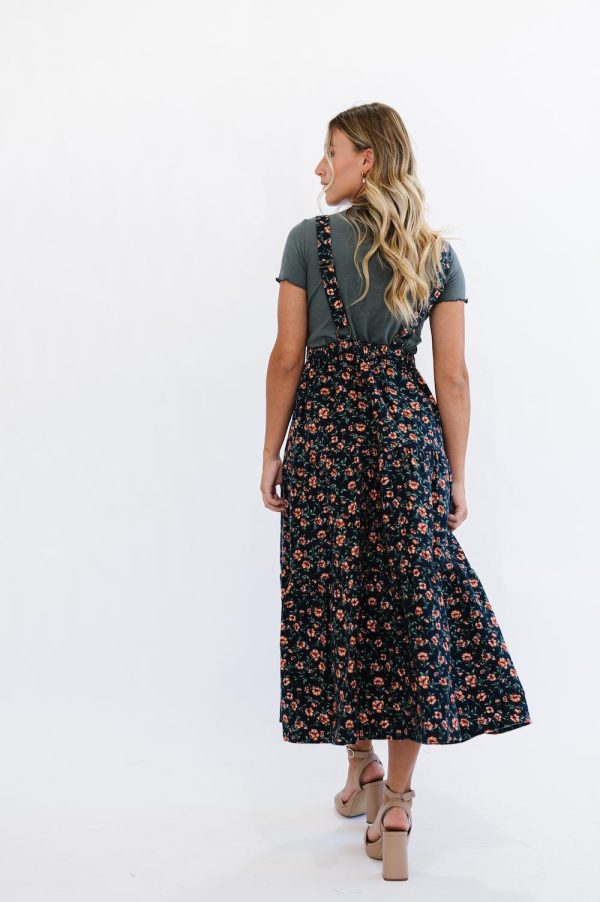 Shay Overall Dress in Floral Navy For Sale