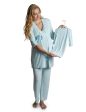 Whisper Blue Maternity & Nursing PJ & Baby Set Discount