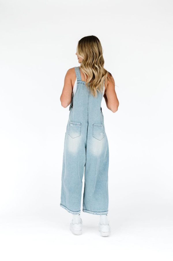 Frankie Denim Overalls - Light Wash For Sale