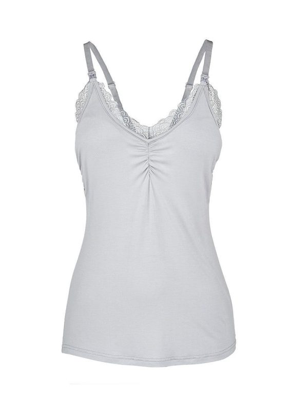 French Grey Lace Nursing Camisole Fashion