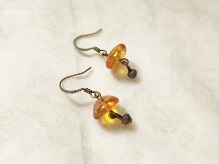 the acorn - amber oak bower earrings For Sale