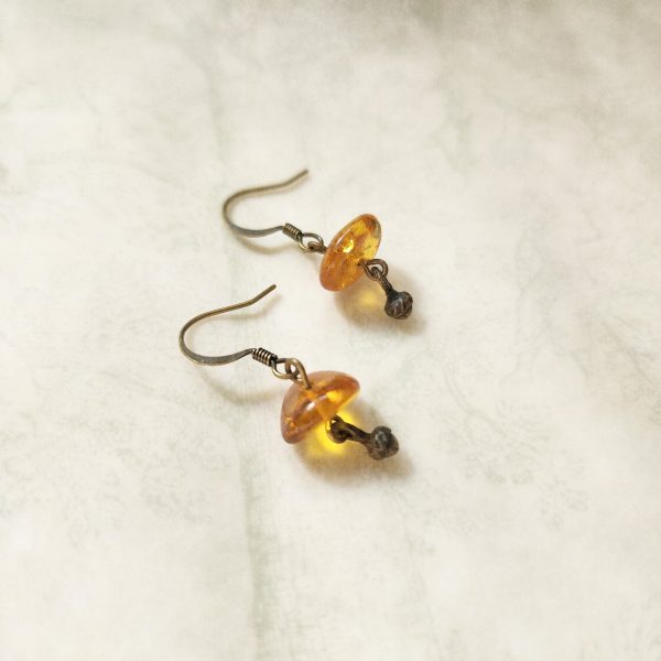 the acorn - amber oak bower earrings For Sale