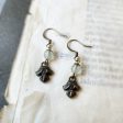 fleur earrings : pale fluorite & antiqued bronze For Sale