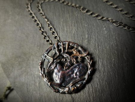 hart of the oak bower amulet - antiqued bronze For Sale