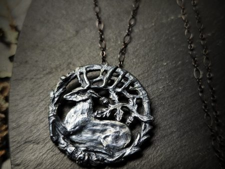 hart of the oak bower amulet - antiqued sterling silver Online now