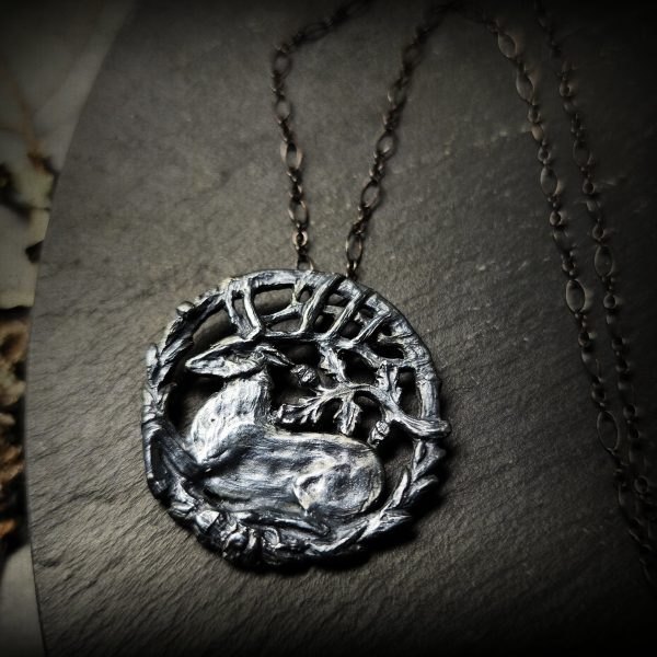 hart of the oak bower amulet - antiqued sterling silver Online now